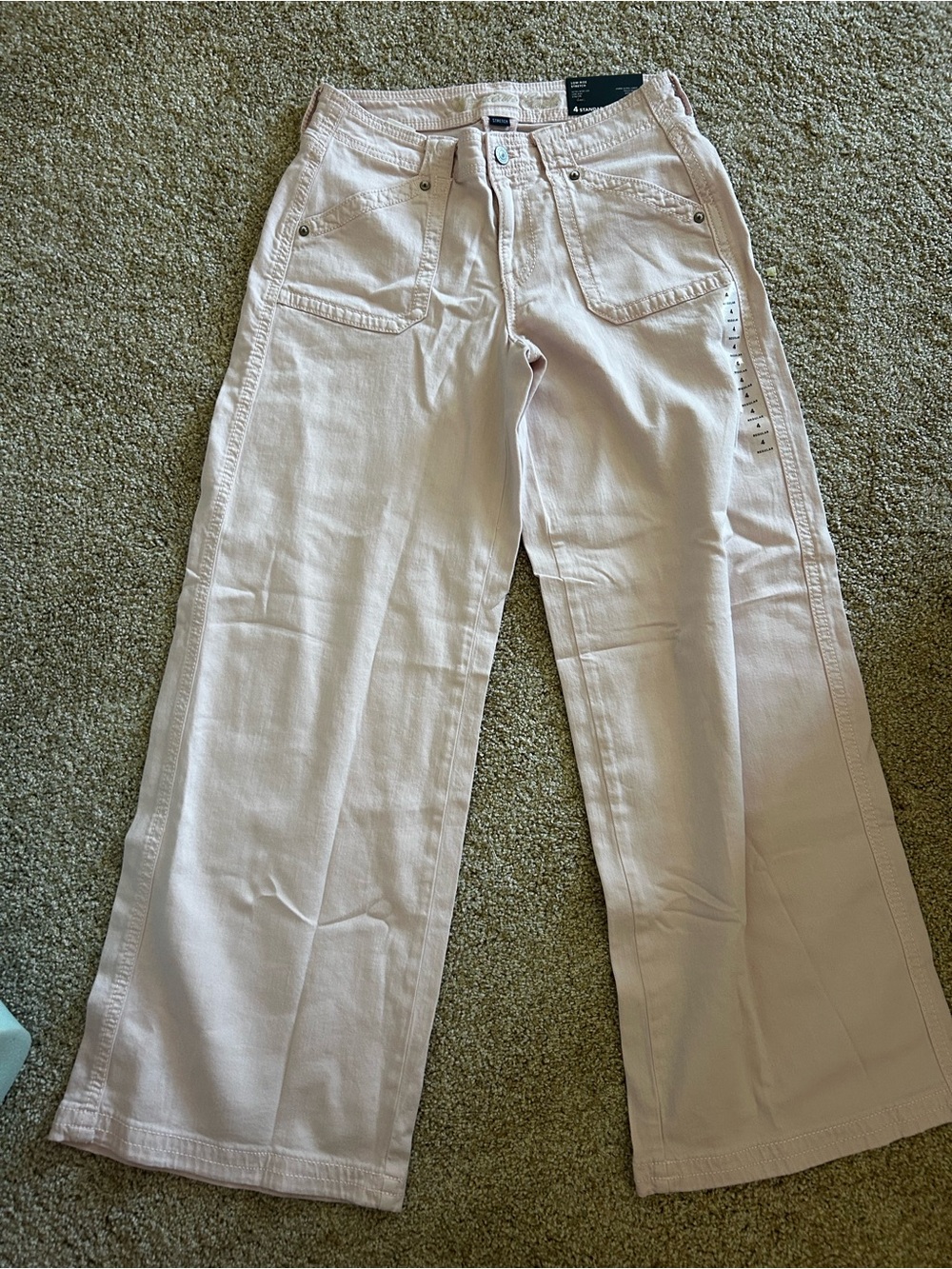 NWT American Eagle Outfitters Low Rise Ultra Wide Leg Pink Jeans Size 4 Regular